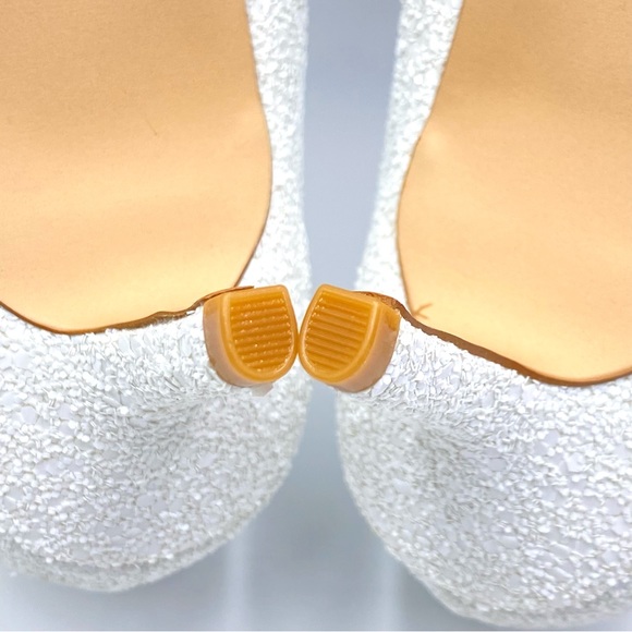 Nine West Womens Arlene White Glitter Point Toe Low Stiletto Heels Pumps Shoes 8 - Picture 13 of 16